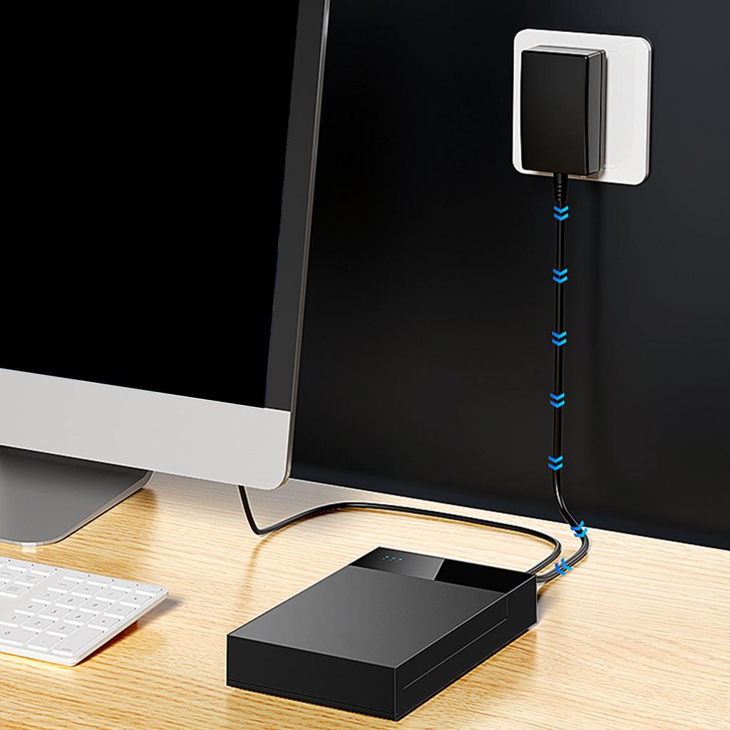 USB 3.0 Externes Festplattengehäuse für 3,5- und 2,5-Zoll-SSD/HDD bis zu 20 TB mit UASP- und TRIM-Unterstützung