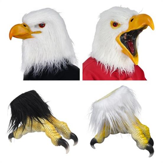 Nuova maschera d'aquila copricapo animale uccello Costume di Halloween Oggetti di scena Cosplay Maschera in lattice