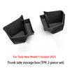 For Tesla Model Y YL Juniper Trunk Organizer Side Storage Box Boot Organizer Flocked TPE Mat Anti-dirty Car Travel Accessories
