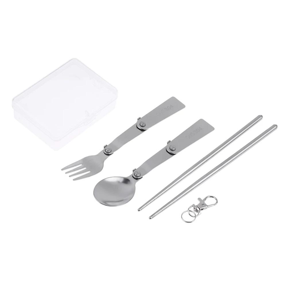 Compact Portable Cutleries Set Rust-proof Stainless Steel Spoon Fork Chopstick  Outdoor Activities