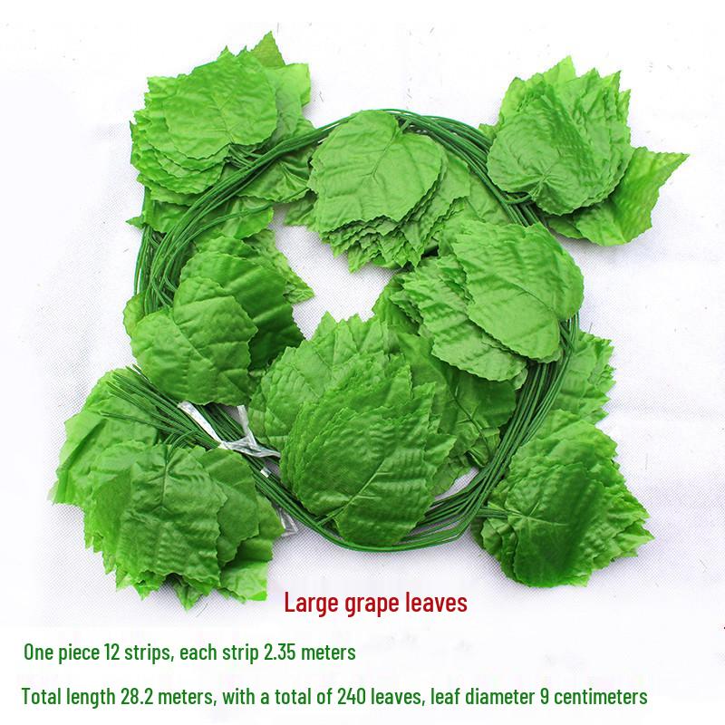 Efeutute Weinblätter Künstliche Deckenranke mit Rattan und Grünem Laub