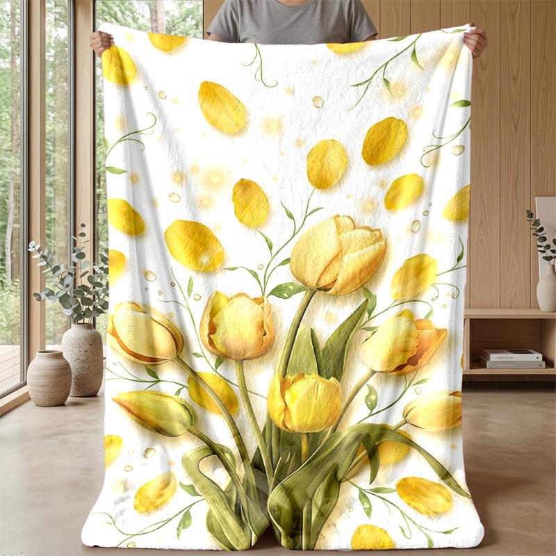 Vintage Floral Decor Theme blanket Lightweight Warm Flannel Blanket Decorative Throw Blanket for Home Decoration