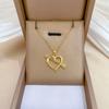 One Arrow Through The Heart Light Luxury Temperament Gorgeous Full Diamond Necklace Female Versatile Collarbone Chain Titanium Steel Chain