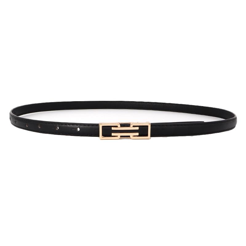 Womens Elegant Pu Leather Belt With Geometric Design And Smooth Buckle For Everyday Use