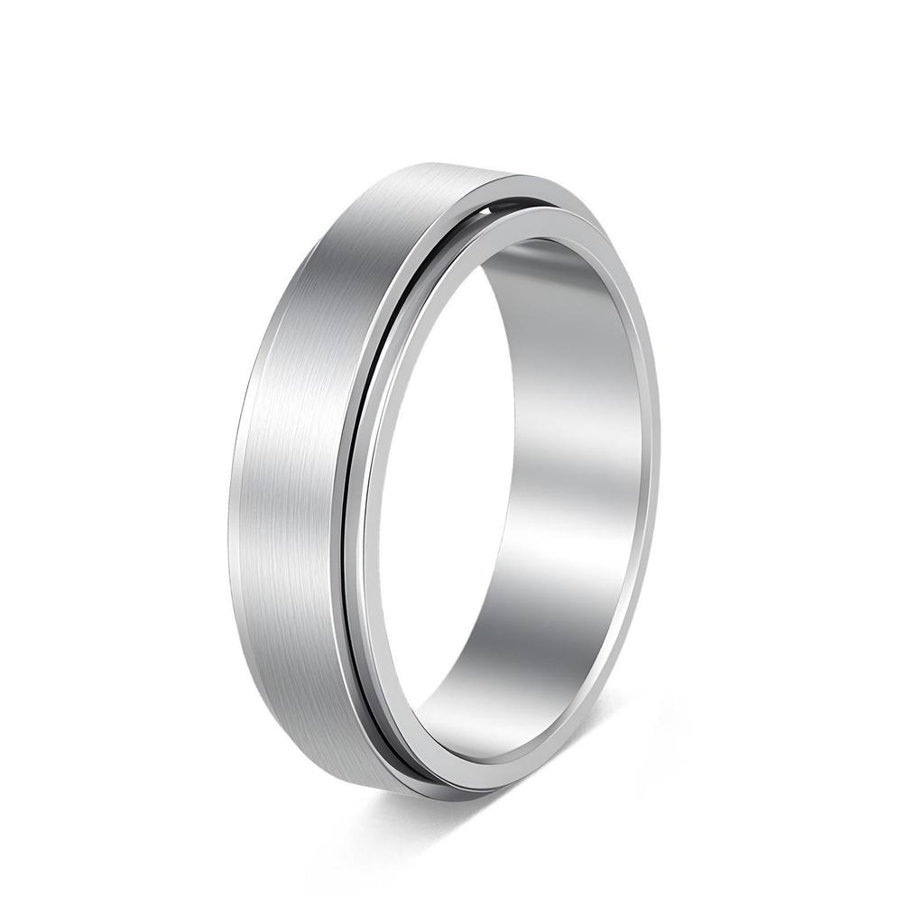 Stainless Steel Rotating Decompression Rings for Couples: Modern and Stylish