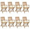 Day and Night - Day and Night Folding Garden Chairs 8 Units and Cushions Solid Acacia Wood