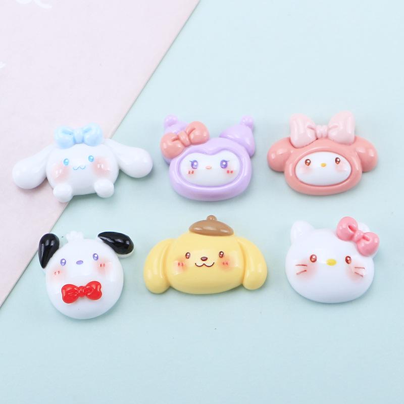 Cute Animal Head Cartoon Resin Hair Clip DIY Ornament Pack