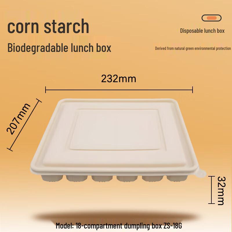 Biodegradable 18-Compartment Food Containers