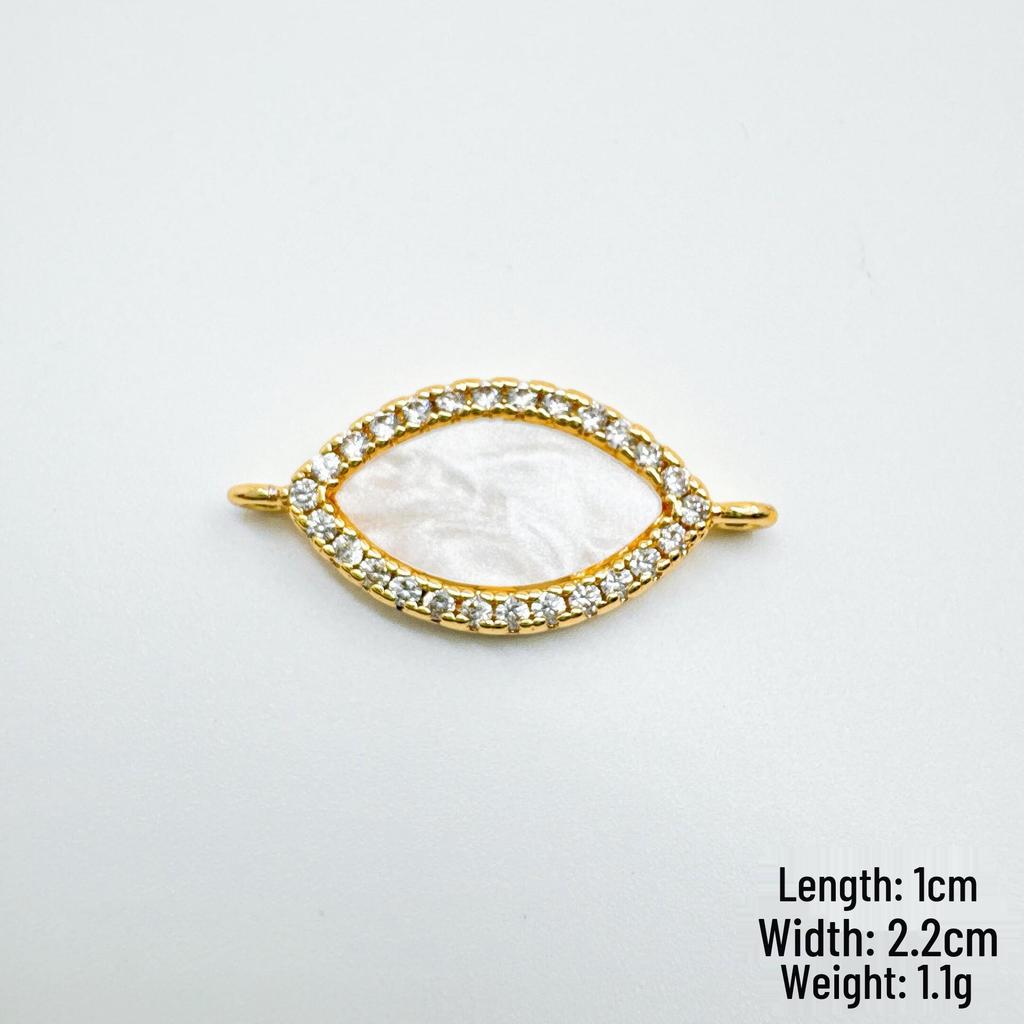 European Retro Copper-Plated Real Gold Pendant Jewelry with Mother of Pearl Double Pendant for Women