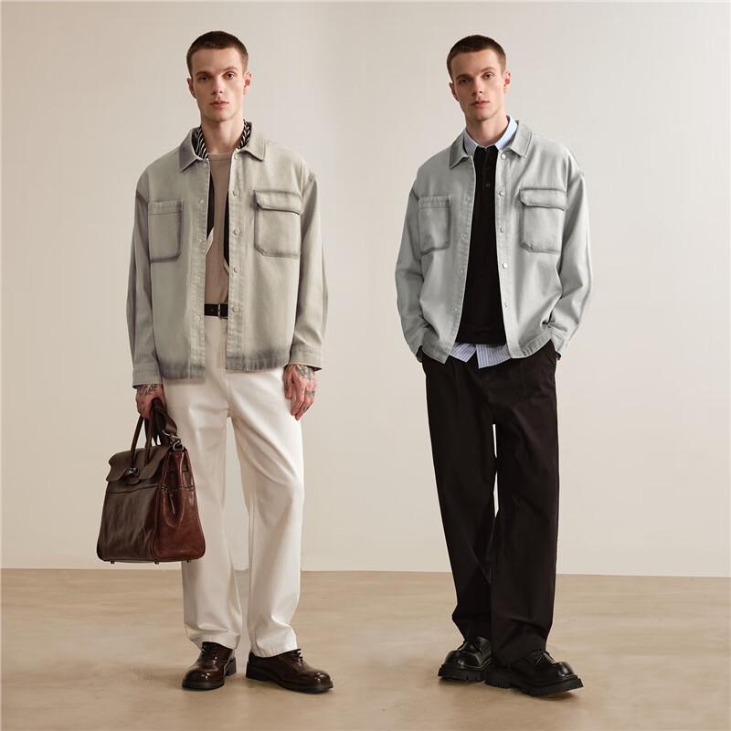 Giordano Herren Designer Washed Baumwoll-Denimjacke