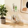 Acrylic Oval Side Table, 2-Layer Bedside Table, Perfect for Storage in Living Room, Bedroom and Bathroom