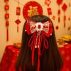 Red Bow Ribbon Hair Clip Tassel Hanfu Hair Ornamen Cute New Year Hairpin  Festival