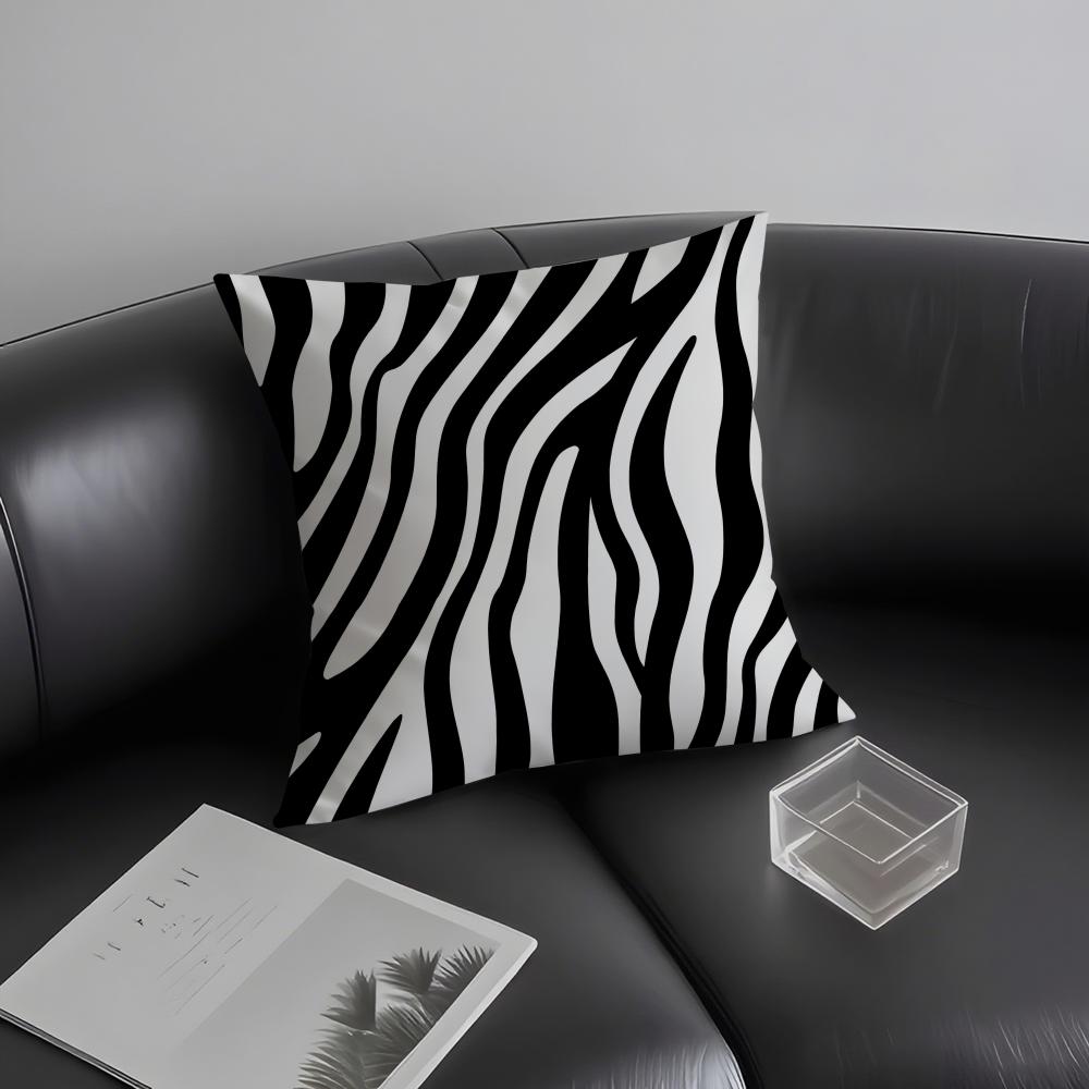 Zebra Pattern Fashion Cushion Cover Pillowcase Ultra Soft Skin Friendly Fabric Cloud Like Comfort & Concealed Zipper