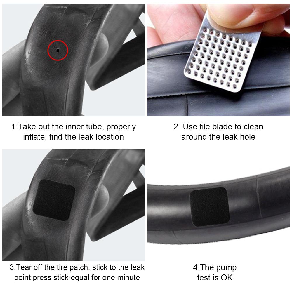 6PCS/Box Bicycle Glue-Free Tire Patch With Polishing Disc Leak-Proof Explosion-Proof Strong Adhesive Inner Tube Tire Patch