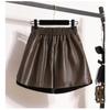 DIMANAF 2024 Plus Size Autumn Winter Shorts Women A-Line New PU Leather Casual Soft Wide Leg Pants Loose Short Pants
