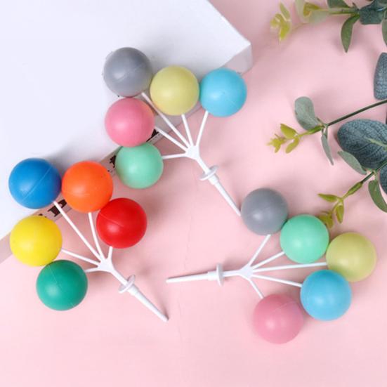 Bunte Mini-Ballon-Kuchenaufsätze Kunststoff-Ballon-Spieße 5 Ballons Dessert-Cupcake-Dekoration für Geburtstagsfeier Hochzeitsfeier