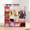 Doll Clothes Closet Wardrobe with 10 Hangers Doll Accessories Display Box Figures Clothing Storage Cabinet