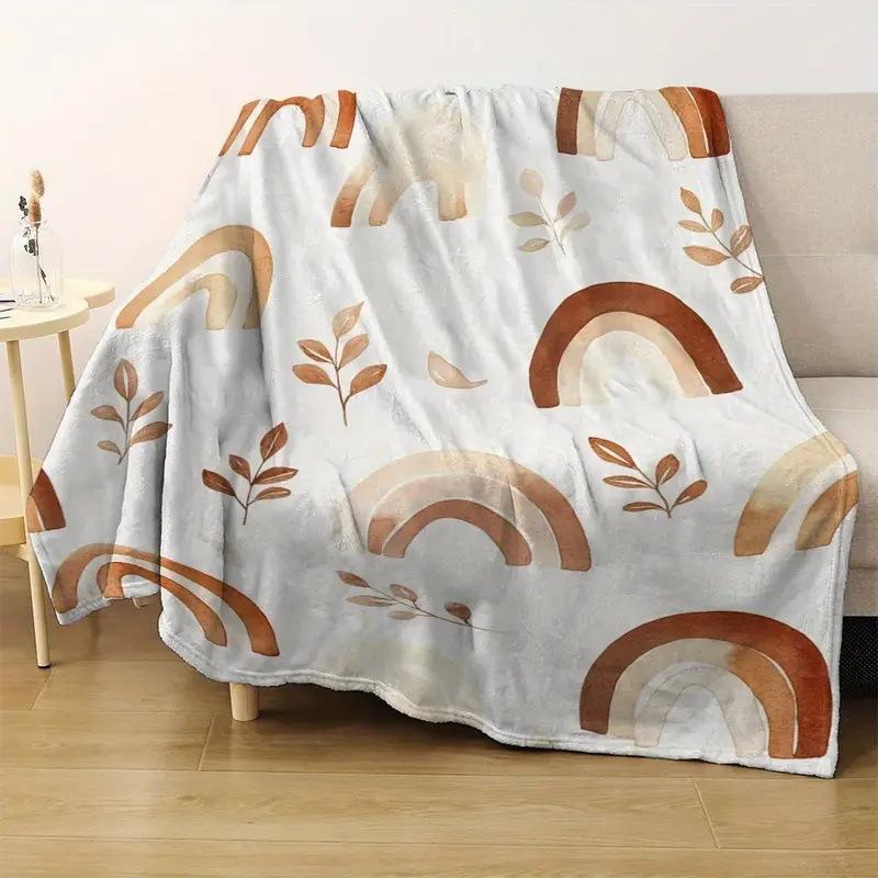 

Bohemian rainbow pattern digital-printed polyester Bedroom velvet flannel cover blanket Fleece soft sofa cover blankets for beds 75x90cm
