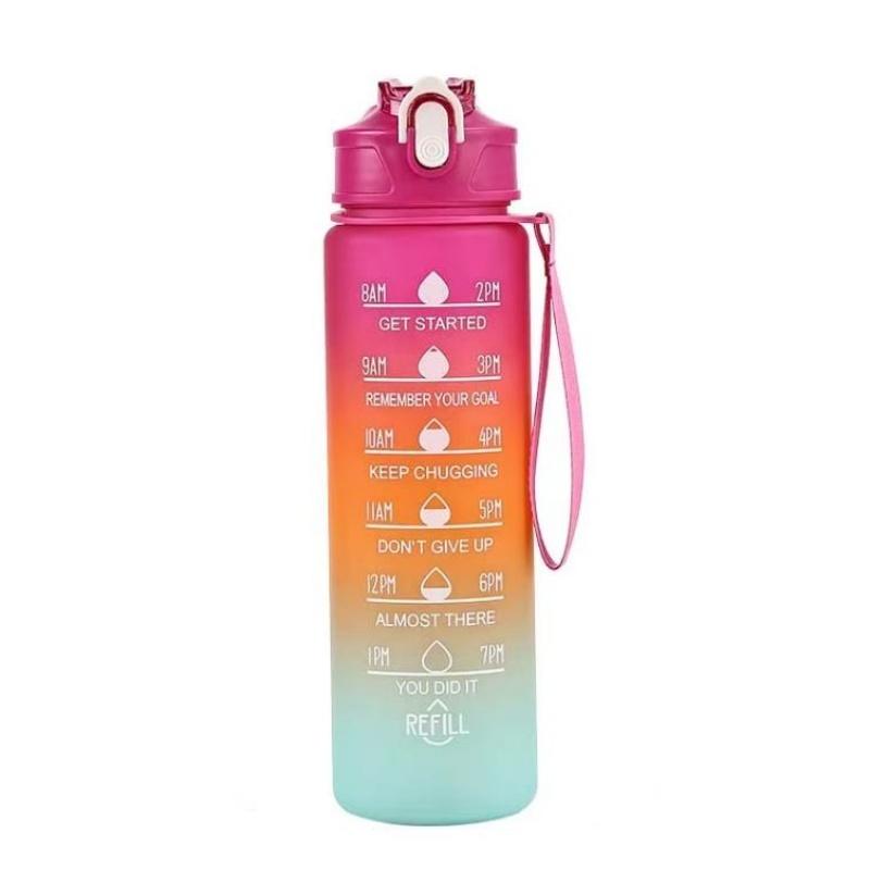 

800ml Sports Water Bottle with Time-Tracking Straw Leak Proof Locking Flip Cover for Easy Carry Ideal for Outdoor Adventures