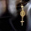 Retro Rhinestone Cross Eardrop Relief Rhinestone Earrings New Punk Style Earrings