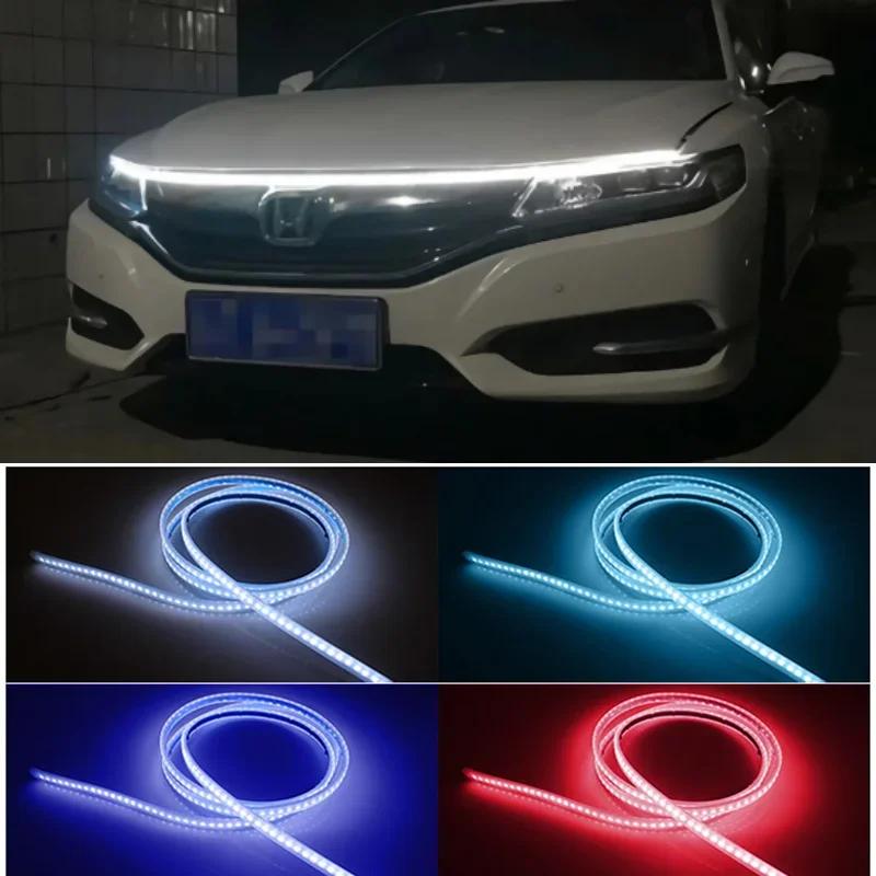 Car 1pc Led Hood Lights Sequential Scan Universal Headlight Strip Car Decorative Atmosphere Lamp DRL Auto Daytime Running Lights