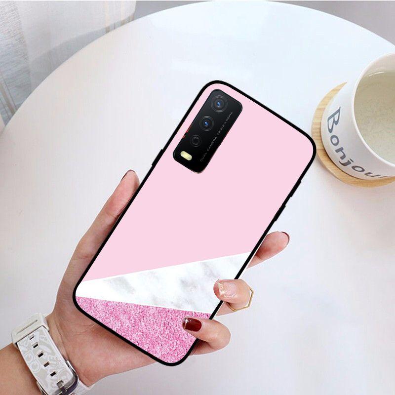 Fashion Geometric Splice Pattern Marble Phone Cover For Vivo Y31 Y30 Y33S Y11S Y12S Y17 Y20 Y21S Y1S Y53S Y15 Y19 Y91C V23 Cases