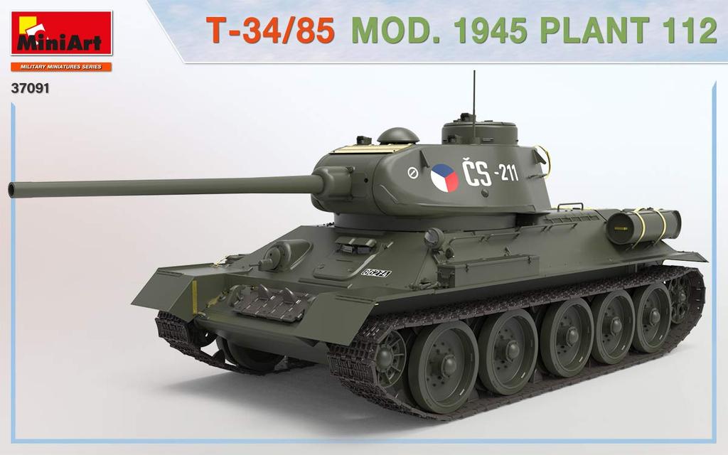 Miniart Scale Chinese Liberation Army Factory 112 Plastic Model Kit MA37091 1/35 People's T-34/85 1945,