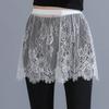 Women's A‑Line Lace Mini Skirt Elastic Waist Solid Color Mesh Overlay Skirt For Spring Daily Sweet Casual Outfit