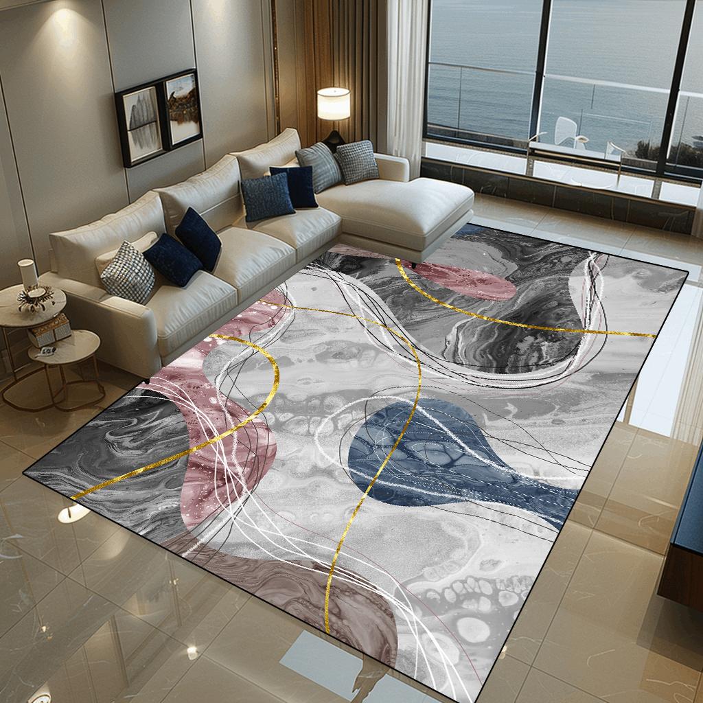 Moderner abstrakter Spritzfarben-Teppich Wohnzimmer Licht Luxus Heimdekor Teppich Rutschfest Schlafzimmer Ankleidezimmer Teppiche Waschbare Fußmatte