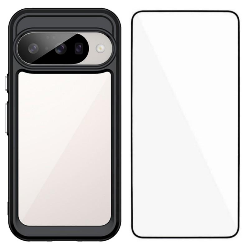 For Google Pixel 10 Phone Case WANLONFENG XC Series TPU Acrylic Cover with Tempered Glass (Big Lens Hole)