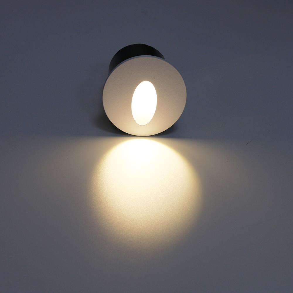 Indoor 3W LED Footlight Embedded Install Home Lighting Night Light Round Wall Lamps Aisle Stairs Steps Corner Light AC85-265V