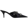 (WMNS) Balenciaga Cagole 80mm Mules 'Black' Women's 714253WAD4E1081