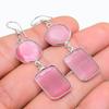 Pink Monalisa Gemstone Handmade 925 Sterling Silver Jewelry Earring 2.29" GK-7278