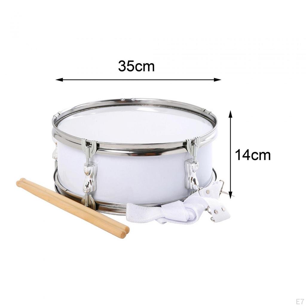 13 Inch Snare Drum Musical Drums with Drumsticks, Educational Toys, Light Percussion Instrument,