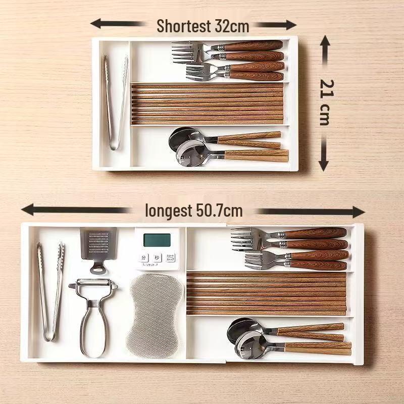 Multi-Functional Detachable Storage Box with Tray | Extendable Compartment Organizer