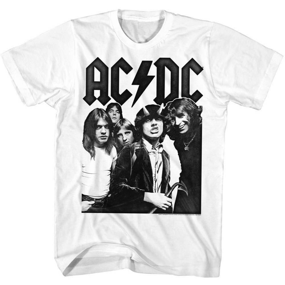 AC/DC White Adult T-Shirt Unisex T-Shirt Graphic Tee XXL