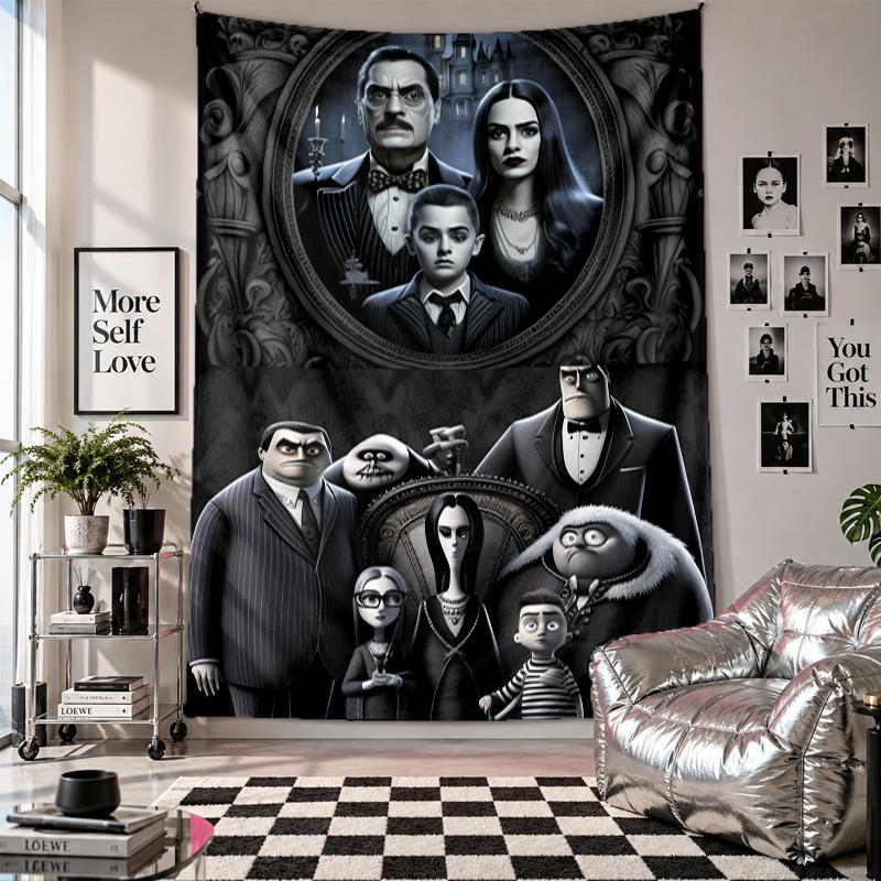Wall TapestryThe Addams Family Art Hanging Cloth Decorative Background Cover for Room Decoration