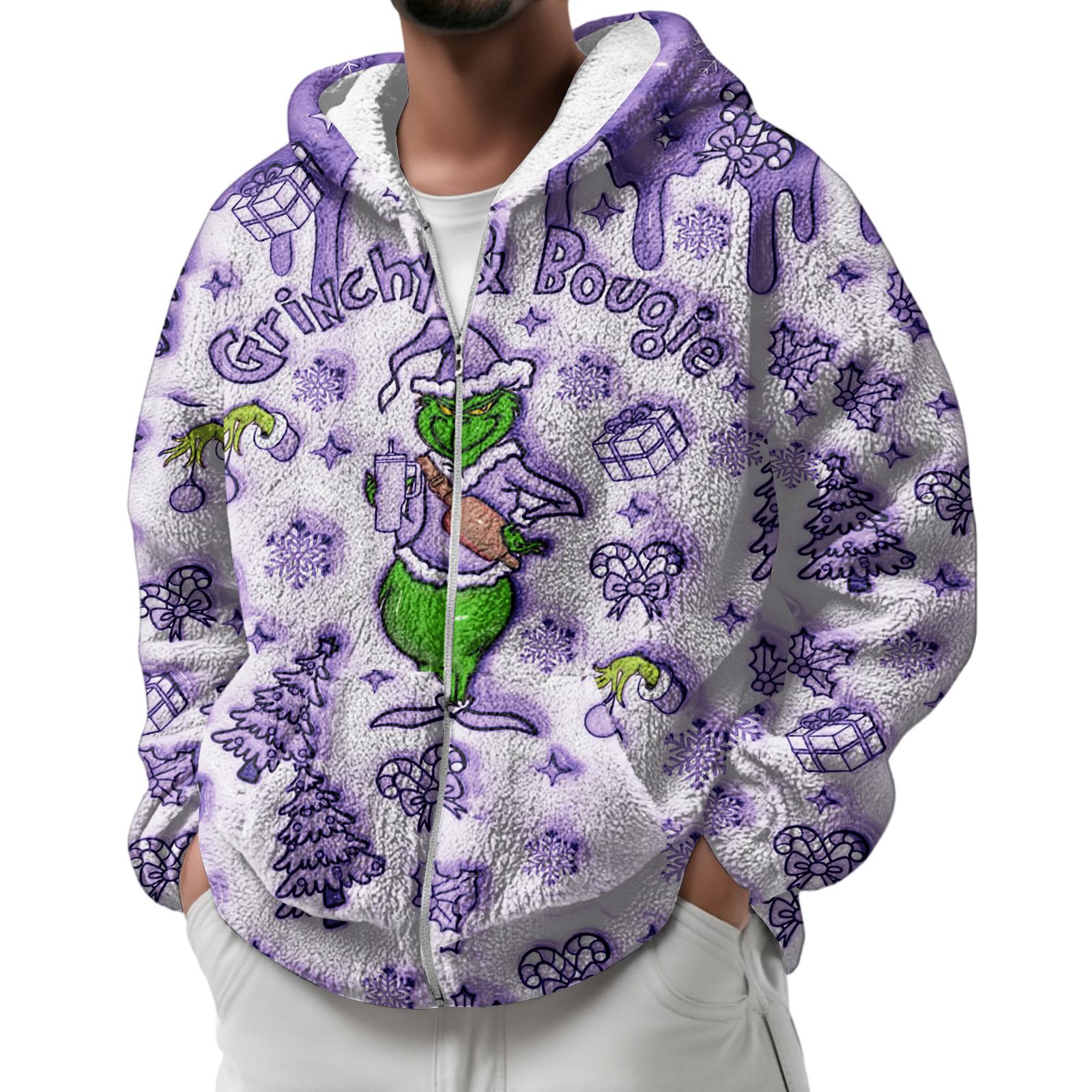 

Мужская зимняя флисовая толстовка с капюшоном на молнии с накладным карманом, повседневная куртка XXL