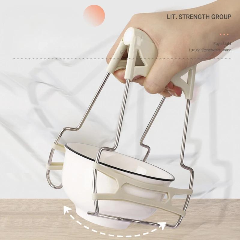 Household Dish-Grabbing Device Stainless Steel Non-Slip and Hot Clip Kitchen Clip Bowl Bowl Clamp Fish Steaming Plate Casserole