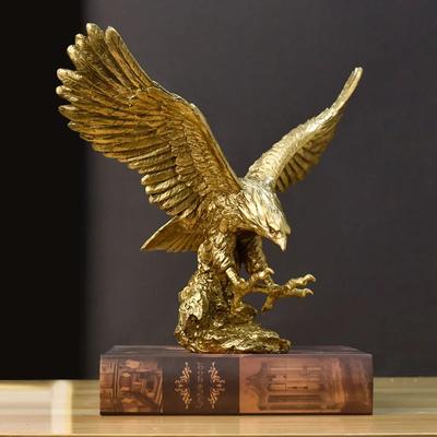 Figuritas de Animales Águila Dorada de Resina Nórdica Estatua de Halcón Artesanía Escultura Adorno Hogar Sala de Estar Oficina Escritorio Decoración de Gabinete