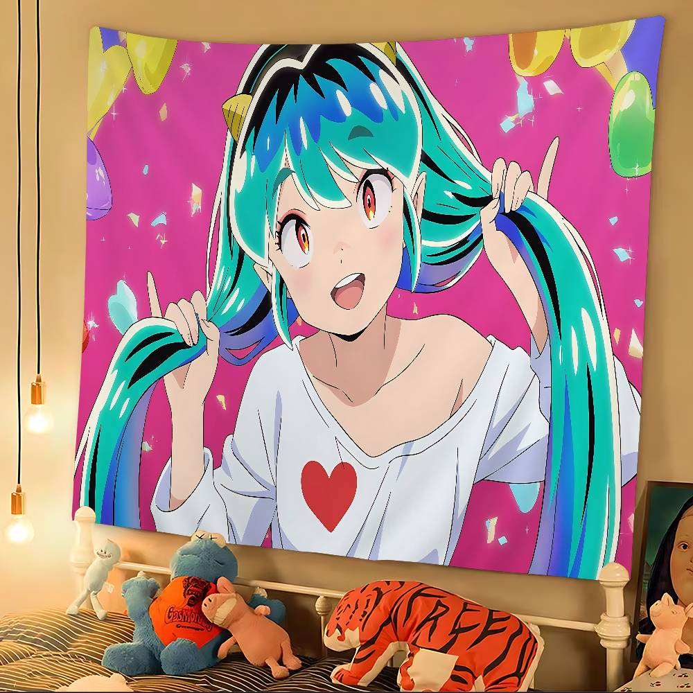 Urusei Yatsura Anime DIY Wall Tapestry Hanging Tarot Hippie Wall Rugs Dorm INS Home Decor