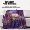 1PC Dreamy Galaxy  Deep Sea Jellyfish Flannel Throw Blanket for Adult Quality Cozy Soft Warm Blanket for Travel Picnic Home