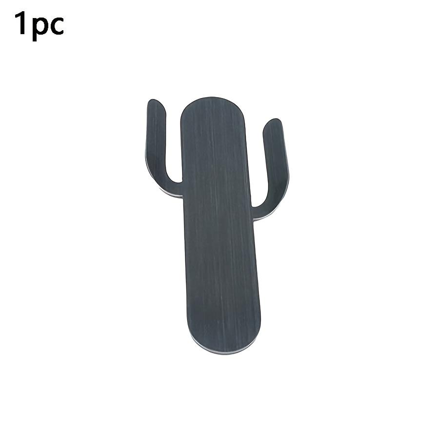 1pc Creative Key Hook, Minimalist Cactus Stainless Steel Adhesive Hook, Multi-Purpose Auxiliary Hook, Household Storage Hook серый