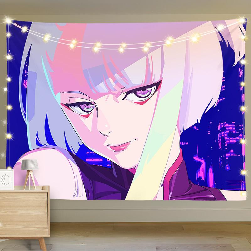 Short Plush Hanging Cloth Anime Background Cloth Bedroom Dormitory Decoration Painting Living Room Wall Cloth Hanging Blanket