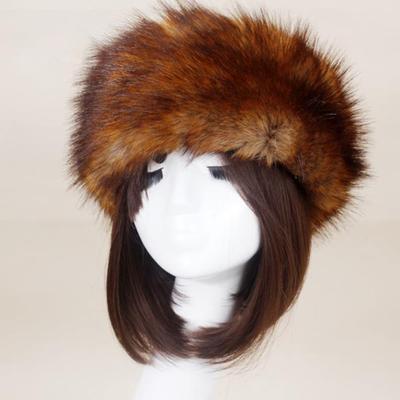 Women Hat Solid Color Faux Fur Headwear Brimless Empty Top Hat for Skiing