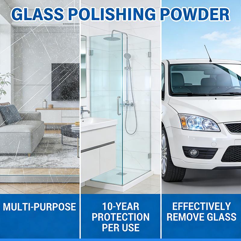 Fasilawei 85ml Glass Polishing Powder Fast Scratch Remover Restorer Tool for Car Mirrors Bathroom RV Surfaces Repair Solution