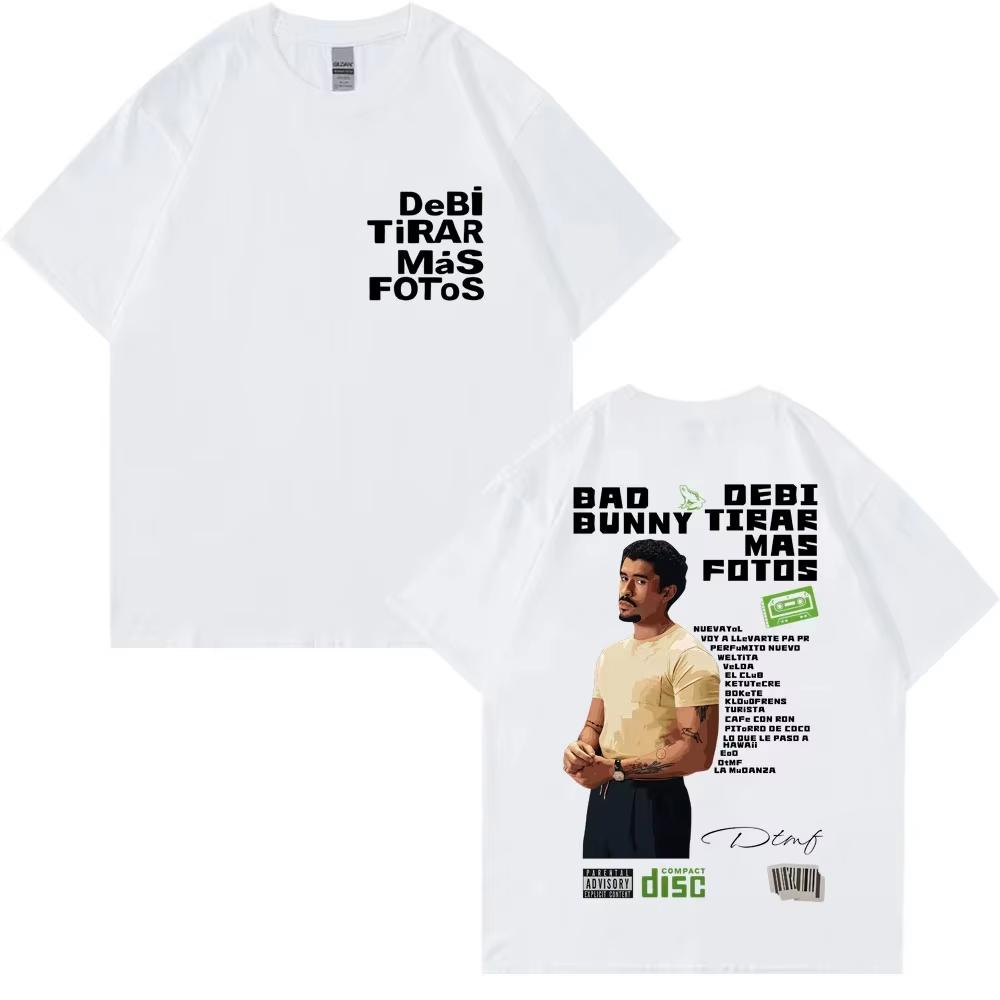 Bad Bunny Album Cover Graphic Hip Hop Tshirts Unisex Unisex Fashion Y2k Shirt Cotton Oversized Aesthetic Casual Oneck Hipster Top