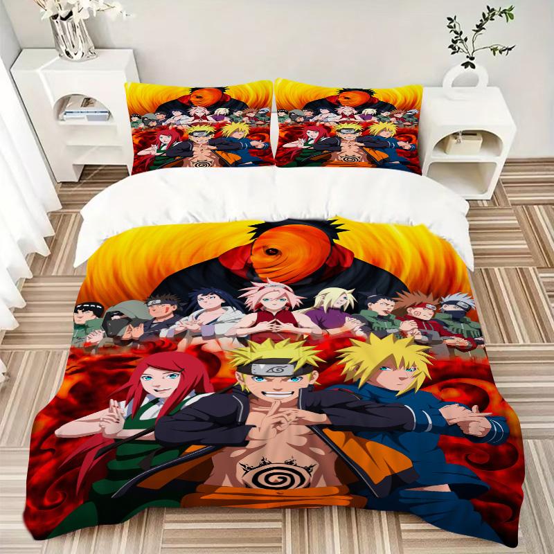 Naruto Team Adventure Print 3Pcs Bedding Setduvet Cover With 2 Bedropillowcase Home Birthday Gift