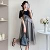 Sommer 2026 Damen Patchwork-Kleid im koreanischen Stil, Zweiteiler-Optik: Schicker, Trendiger und Jungendlicher Mid-Length Rock.