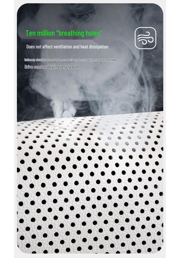 Universal Perforated Breathable Car Seat Cushion for Five-Seat Vehicles - Year-Round Ventilation